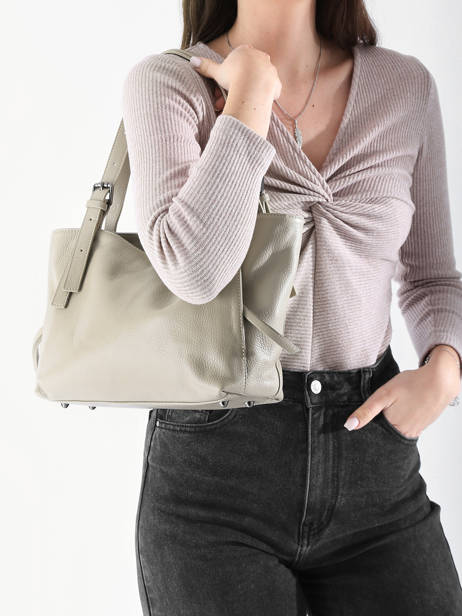 Schoudertas Caviar Leder Milano Beige caviar CA24065 ander zicht 1